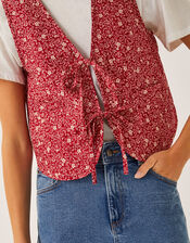 Felipa Floral Print Vest, Red (RED), large