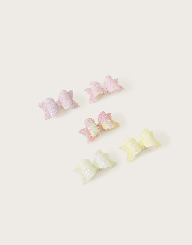 Rainbow Bowtique Hair Clips 5 Pack, , large