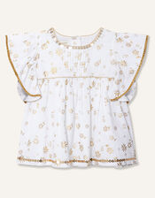 Baby Daisy Foil Top and Legging set , Ivory (IVORY), large
