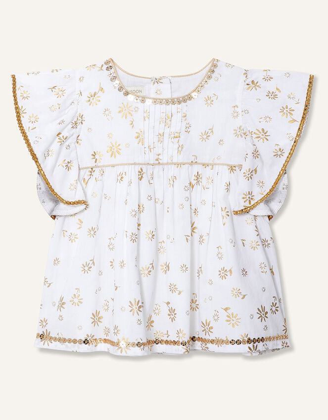 Baby Daisy Foil Top and Legging set , Ivory (IVORY), large