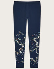 Sequin Star Leggings, Blue (NAVY), large