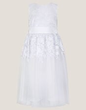 Felicity Floral Embroidered Dress, White (WHITE), large