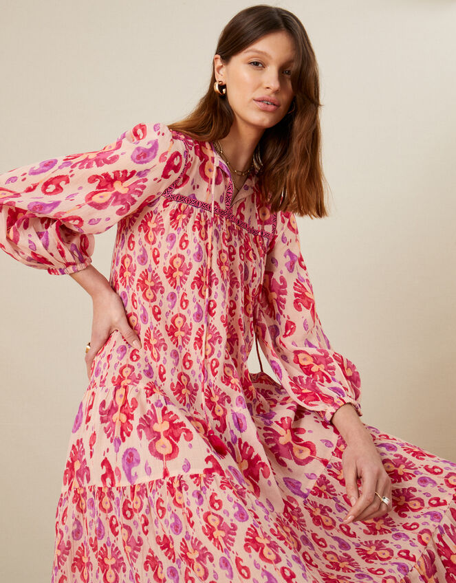 Heritage Print Kaftan Dress, Pink (PINK), large