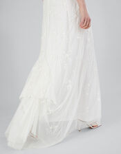 Holly Embellished Cowl Neck Bridal Dress, Ivory (IVORY), large