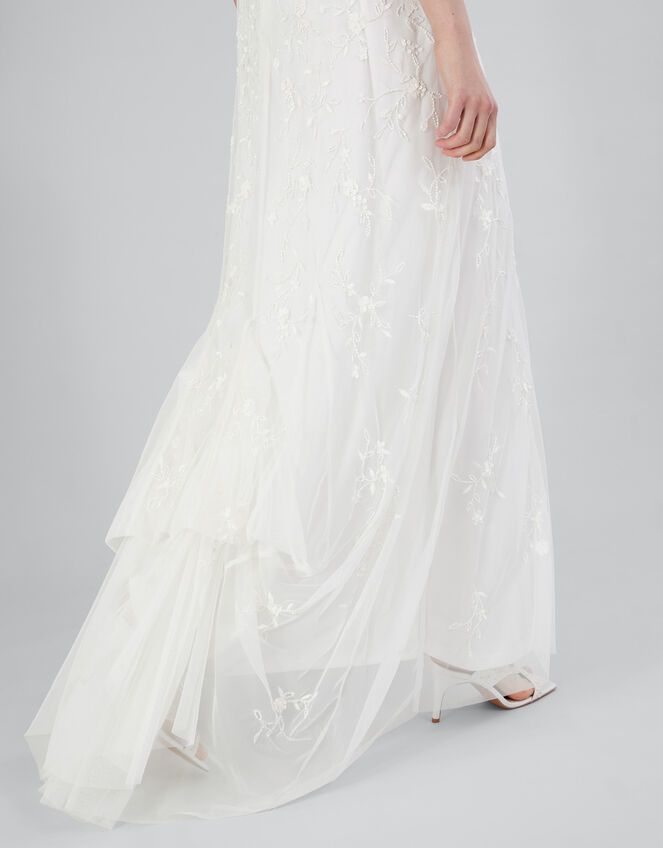 Holly Embellished Cowl Neck Bridal Dress, Ivory (IVORY), large