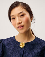 Juliana Floral Jacquard Puff Sleeve Jacket, Blue (NAVY), large