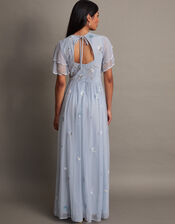 Catherine Embellished Maxi Dress with Recycled Polyester, CLOUD, large