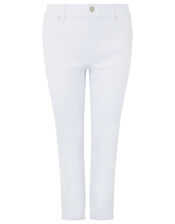 Idabella Cropped Jeans with Organic Cotton, White (WHITE), large