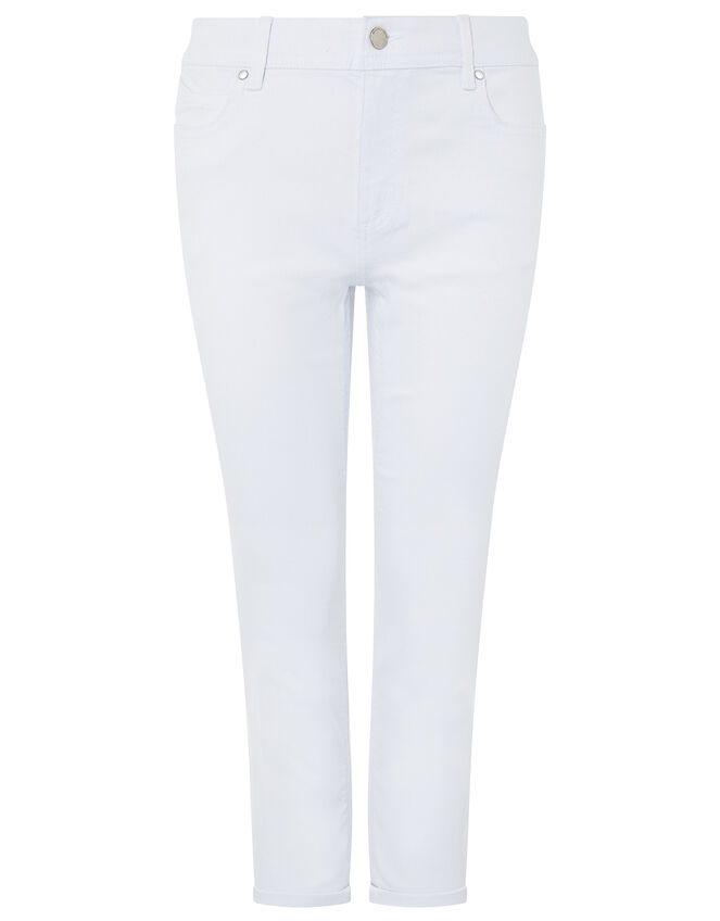Idabella Cropped Jeans with Organic Cotton, White (WHITE), large