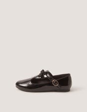 Bow Patent Mary Jane School Shoes, Black (BLACK), large