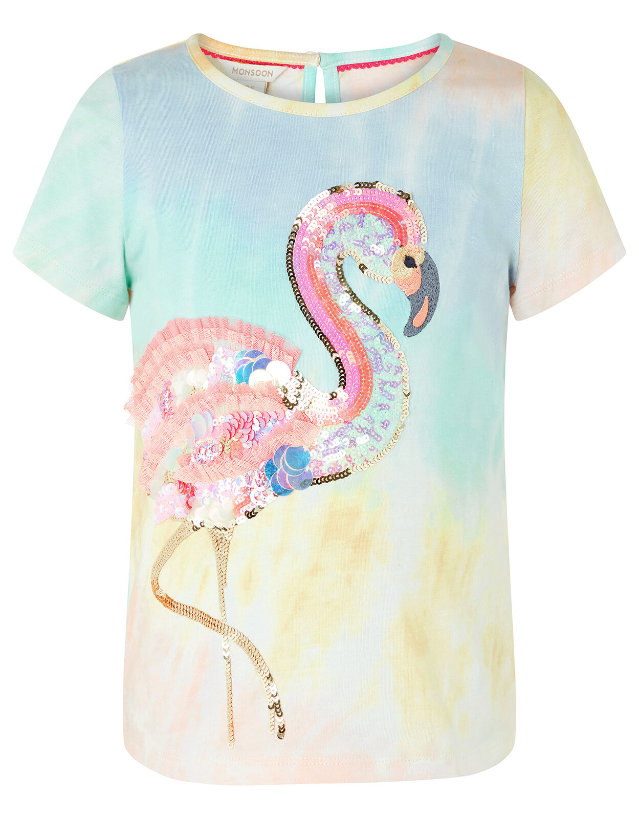 Freida Sequin Flamingo Tie Dye T shirt Multi