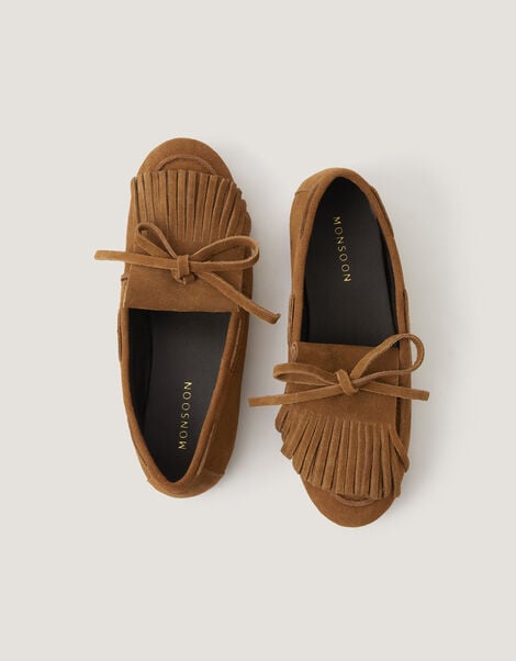 Sarah Suede Moccasins, Tan (TAN), large
