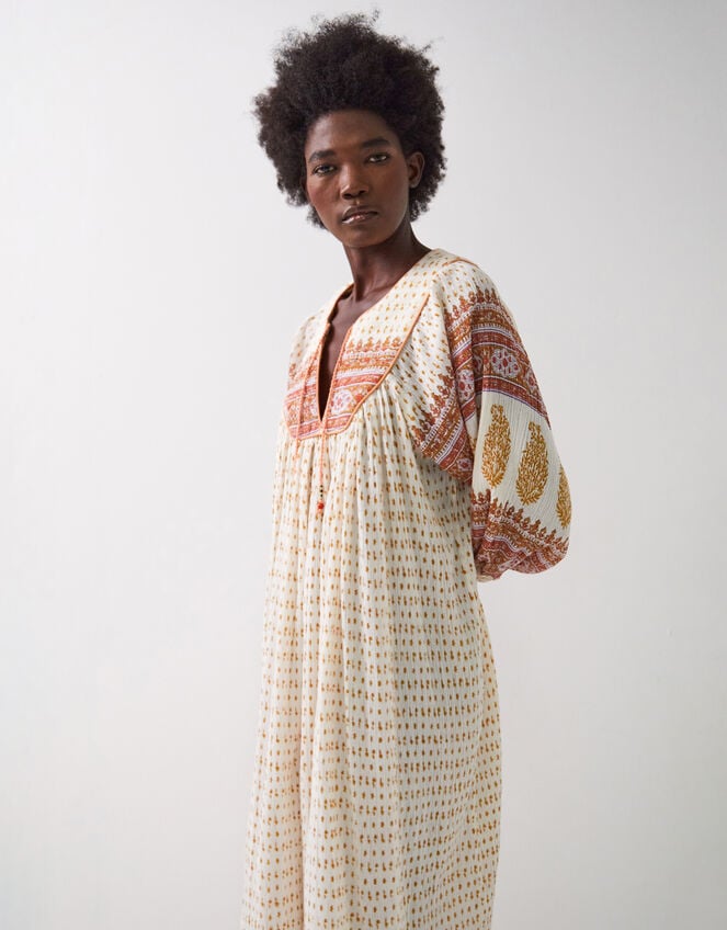 East Tilly Print Smock Dress, Yellow (MUSTARD), large