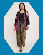 East Ariel Embroidered Velvet Jacket, Purple (PURPLE), large