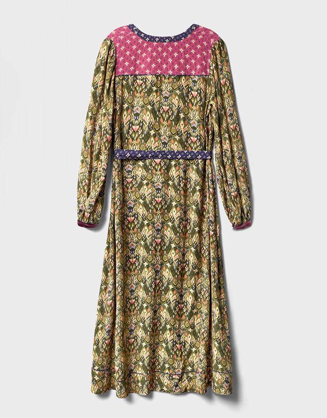 East Kiku Ikat Printed Dress, Green (GREEN), large