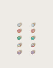 5-Pack Pastel Gem Stud Earrings, , large