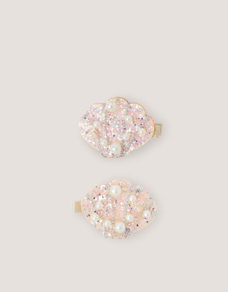 2-Pack Seashell Embellished Hair Clips, , large