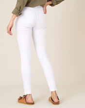 Iris Regular-Length Skinny Jeans, White (WHITE), large