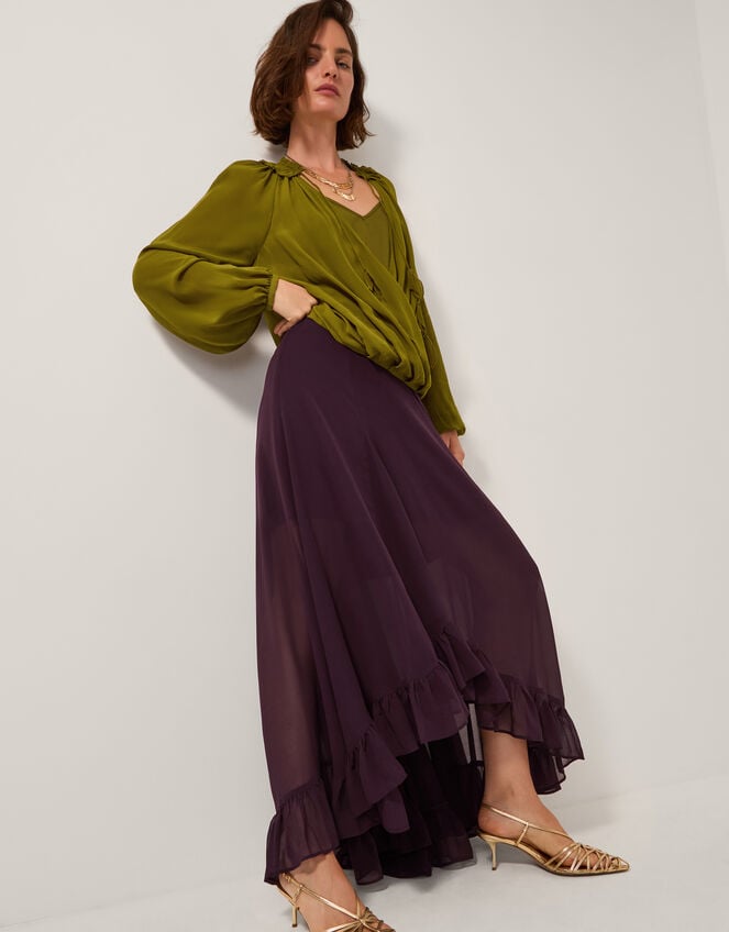 Elsie Frill Maxi Skirt, Purple (PURPLE), large