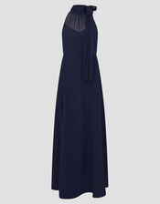 Monika Halter Chiffon Maxi Dress, Blue (NAVY), large