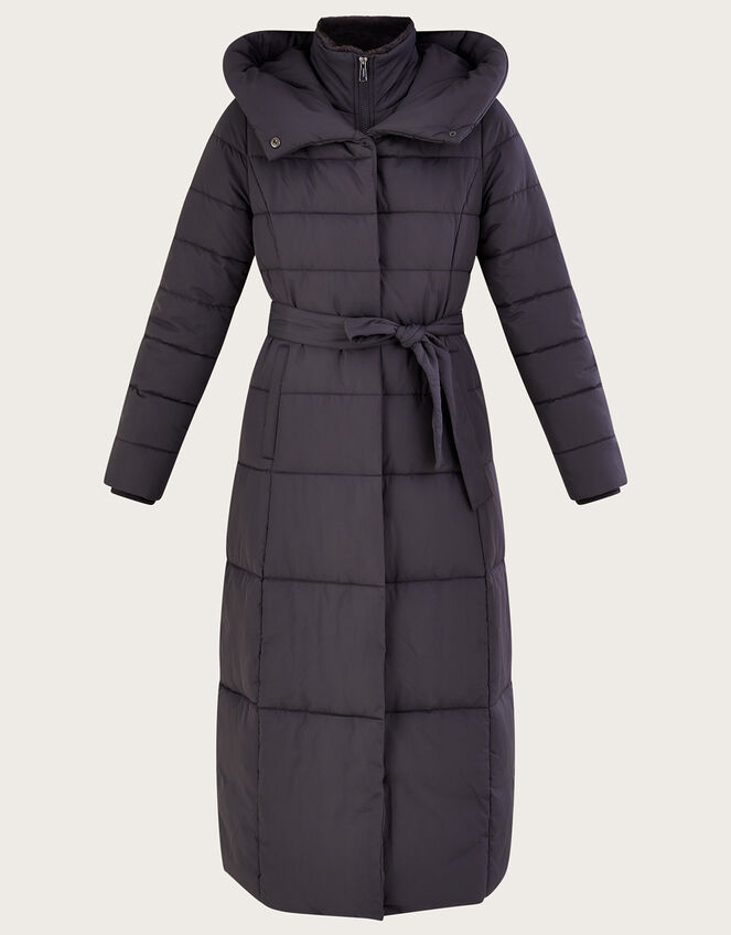 Flossy Funnel Hood Maxi Padded Coat Grey Women's Coats Monsoon Global.