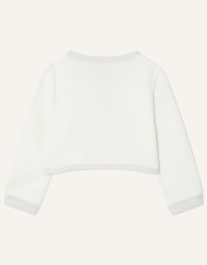 Baby Mesh Pom-Pom Bolero, Ivory (IVORY), large