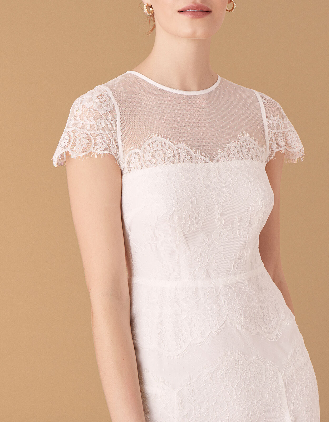 Rebecca Chantilly Lace Bridal Dress Ivory