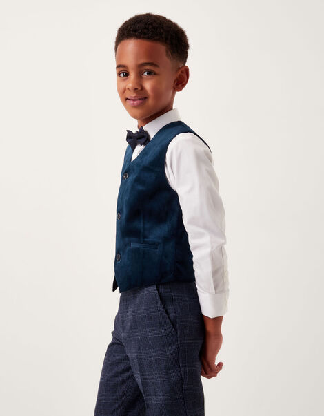 Velvet Waistcoat, Blue (NAVY), large