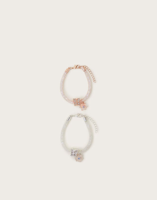 2-Pack Crystal Tube Charm Bracelets, , large