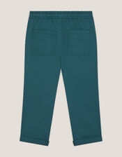Plain Cuffed Pants, Blue (BLUE), large