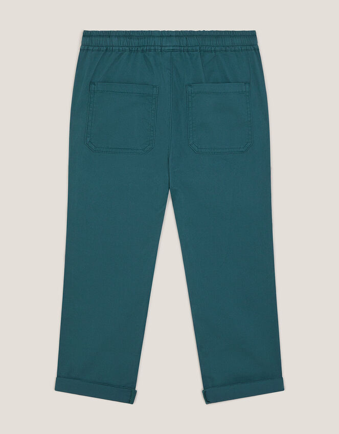 Plain Cuffed Pants, Blue (BLUE), large