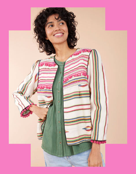 East Fable Ikat Jacket, Cream (CREAM), large