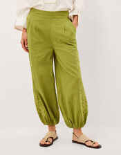 Effie Embroidered Balloon Pants, Green (GREEN), large