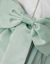 Angelica Bow Tulle Flower Girl Dress, Green (SAGE), large