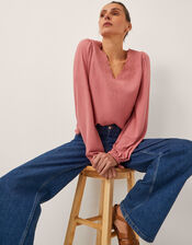 Lisa Embroidered Lace Blouse, Pink (PINK), large