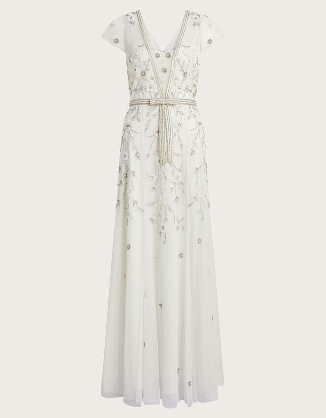Embroidered Ivory Sheath Dress main image 0