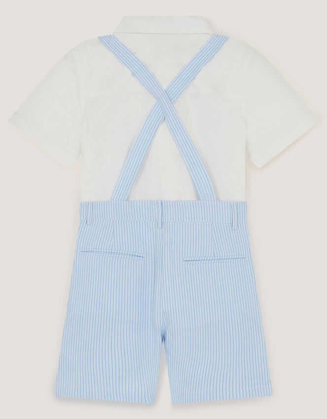 Theo 3-Piece Stripe Short Suit with Braces, Blue (BLUE), large