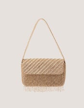Fern Beaded Tassel Shoulder Bag, , large