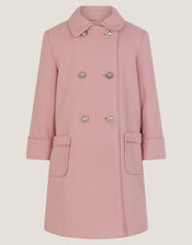 Double Breasted Collar Coat, Pink (PINK), large