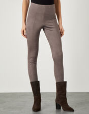 Cecily Suedette Leggings, Brown (TAUPE), large