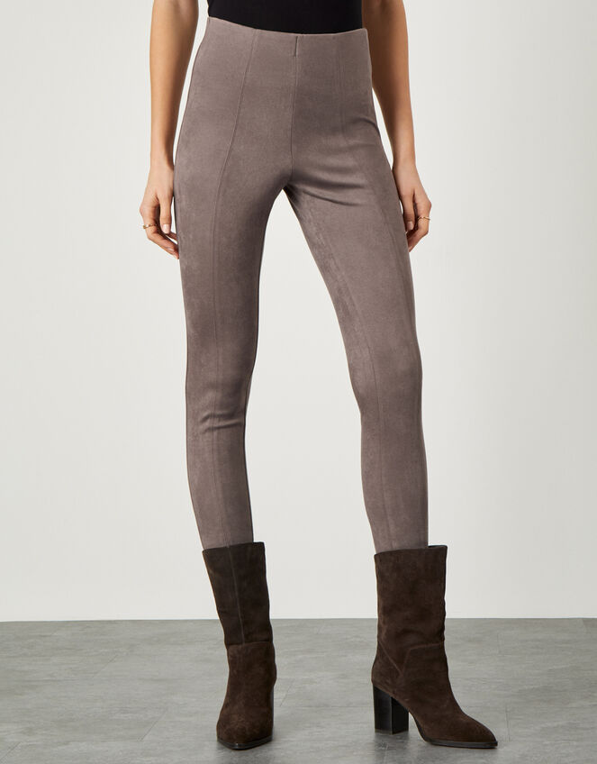 Cecily Suedette Leggings, Brown (TAUPE), large