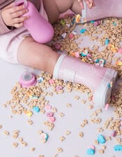 Grass and Air Colour-Revealing Wellies, Pink (PALE PINK), large