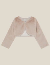 Lara Bow Faux Fur Cardigan, Mink (MINK), large