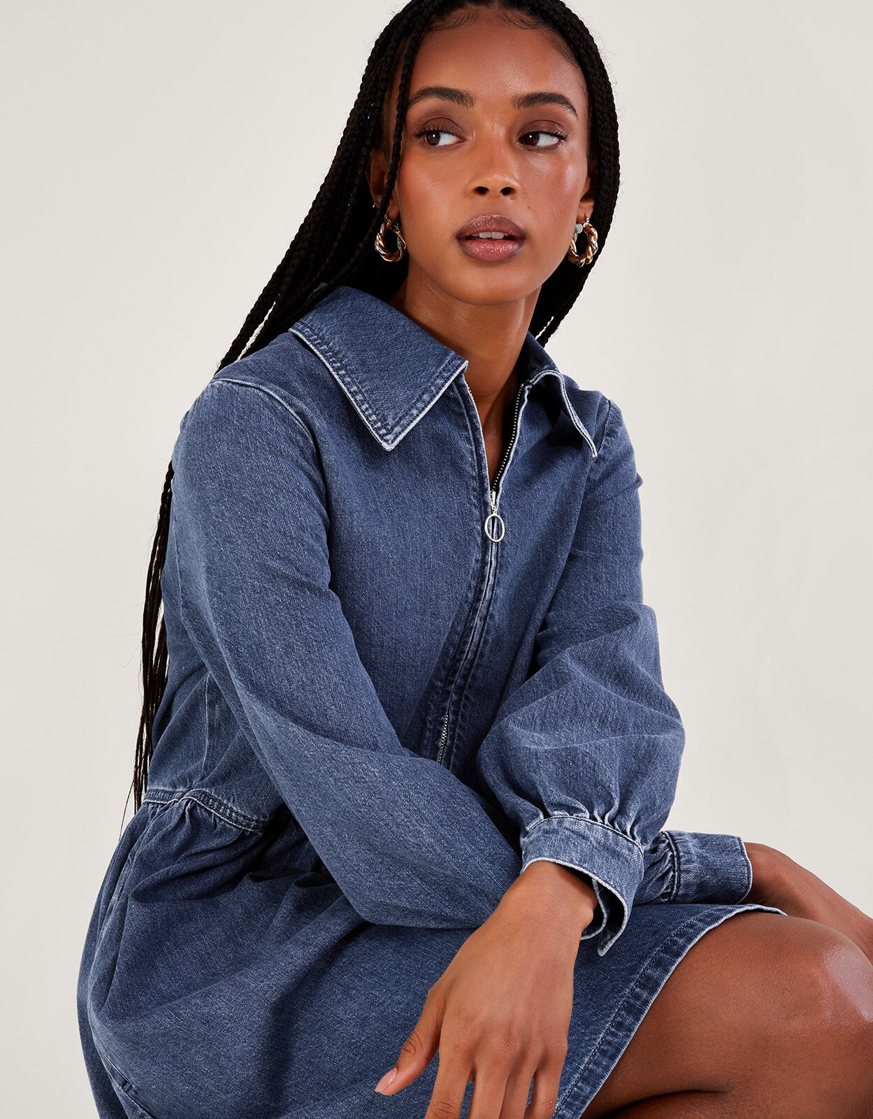 Zip 2025 denim dress