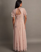 Catherine Embellished Maxi Dress with Recycled Polyester, Pink (BLUSH), large
