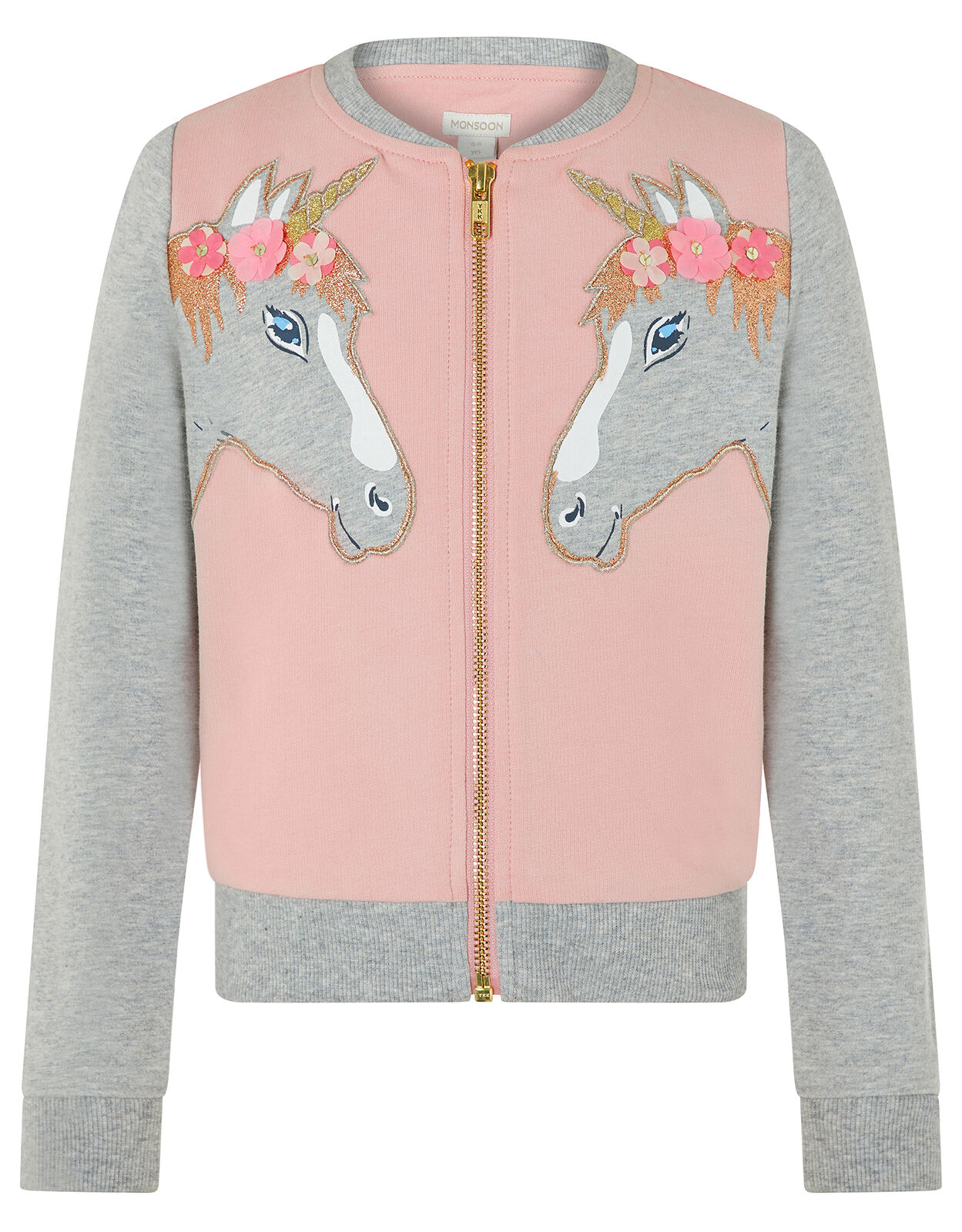 Girls unicorn top bomber jacket