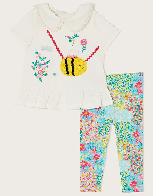 Baby Bee Floral Top and Leggings Set , Multi (MULTI), large