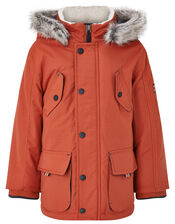 Parka Coat with Hood, Red (RED), large