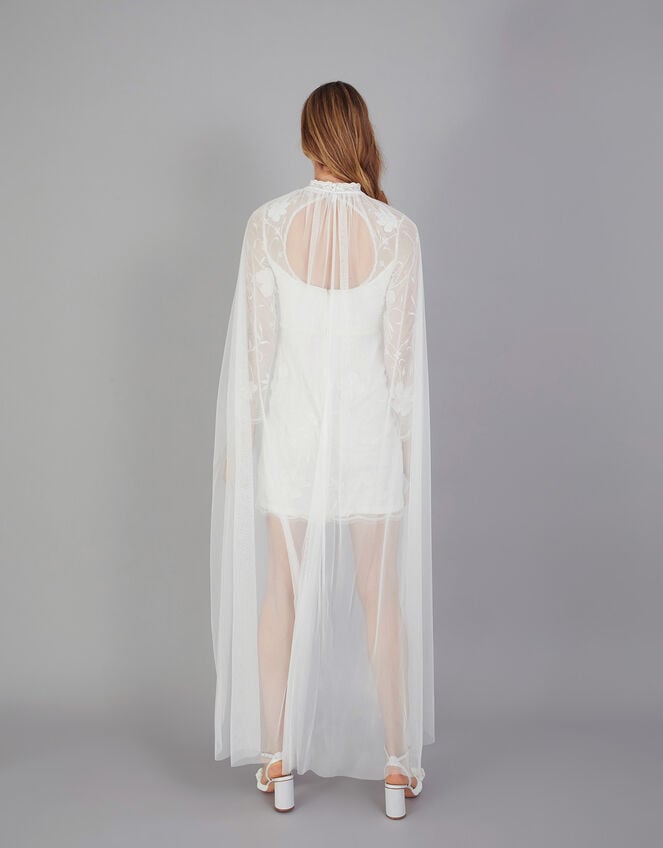Pearl Trim Bridal Cape, , large