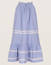 Amalfi Floral Ricrac Sleeveless Dress, Blue (BLUE), large